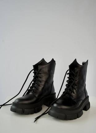 Шкіряні ботинки берці зимові демисезонні3 фото