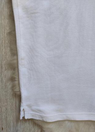 Белое мужское поло футболка с воротником короткий рукав хлопок высокий рост батал стрейч peugeot7 фото