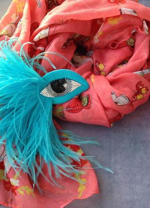 Брошь глаз бирюзовый