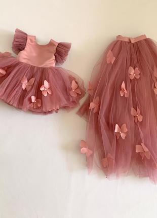Комплект сукня на 1 рік і сукня мами | фемелі цибуля5 фото