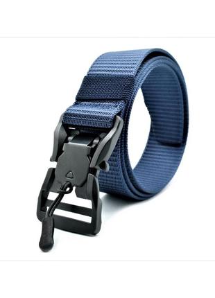 Тактичний ремінь тканинний з магнітною пряжкою weatro 3,8 х 120 см синій tkn-38-tkt-0012