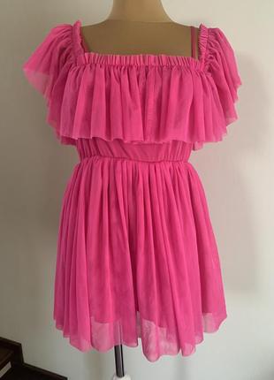 Шикарне рожеве плаття сітка.