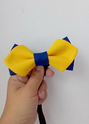 Краватка -метелик синьо-жовтий diamond