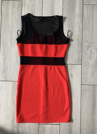 Червона сукня на замочку плаття amisu 384 фото