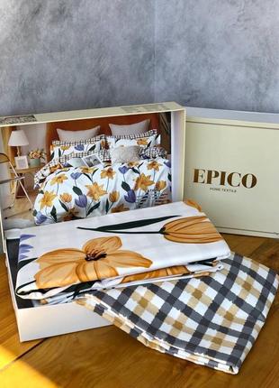 Постельное белье комплект в подарочной коробке сатин евро1 фото