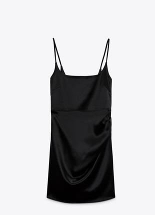Екстра міні сукня zara 38/m (підійде і на 36/с) атлас/сатин5 фото