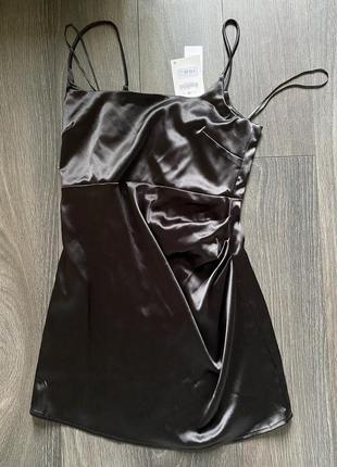 Екстра міні сукня zara 38/m (підійде і на 36/с) атлас/сатин7 фото