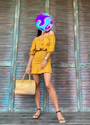 Сукня лляна гірчічна zara розмір s/m
