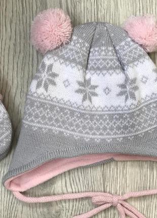Набір шапка та рукавички для дівчинки