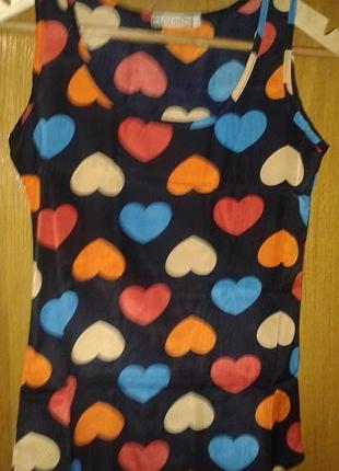 Чорна легка маєчка в сердечка liva girl l абсолютно нова