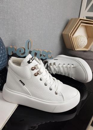 Шкіряні ботинки на дівчинку, хайтопи дитячі