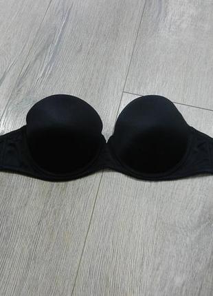 34в 75в*lingerie*черный базовый бесшовный бюстгальтер балконет анжелика новый2 фото