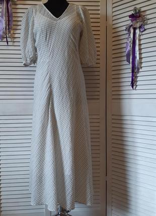 Платье миди в этно, бохо, рустик стиле с рукавами фонариками levete2 фото