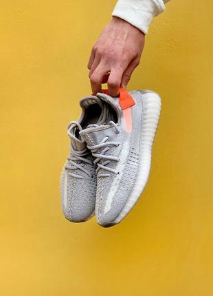 🔥кроссовки мужские женские adidas yeezy boost 350 v2 grey orange2 фото