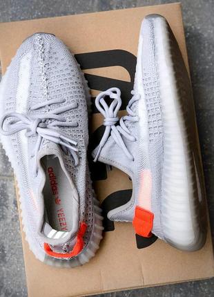 🔥кроссовки мужские женские adidas yeezy boost 350 v2 grey orange8 фото