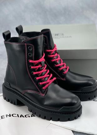 🔥ботинки женские balenciaga black tractor side-zip boots4 фото