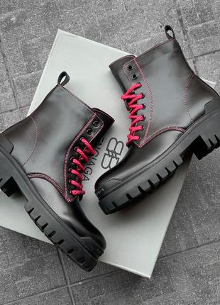 🔥ботинки женские balenciaga black tractor side-zip boots9 фото