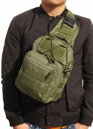 Сумка тактическая военная molle всу (зсу) 8017 20х28х12 см оливковая