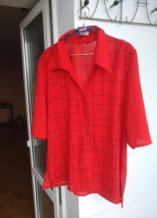 Нова ошатна блуза туніка клітка, 52-561 фото