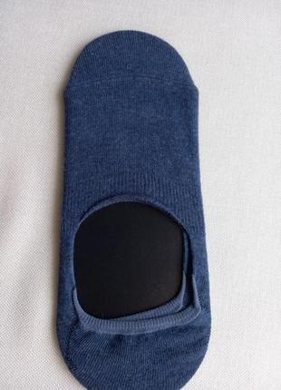 Невидимі шкарпетки 20см сині з силіконовими колами на п'ятах