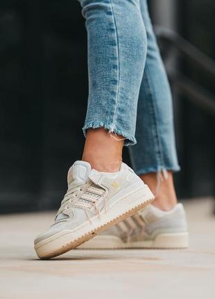 adidas forum beige, женские кроссовки адидас бежевые, кросівки жіночі адідас форум2 фото