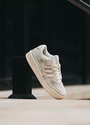 adidas forum beige, женские кроссовки адидас бежевые, кросівки жіночі адідас форум7 фото