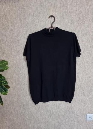 Базовий трикотажний светр, футболка з короткими рукавами pull&bear, оригінал5 фото