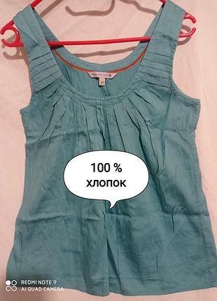 30. бавовняна фірмова оригінал fat face красива біла майка блуза без рукавів гудзиків