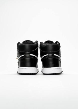 Женские кроссовки nike air jordan high t black white #найк6 фото