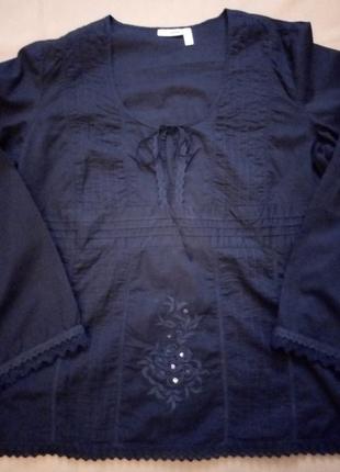 Натуральная легкая блуза с вышивкой   №3bp