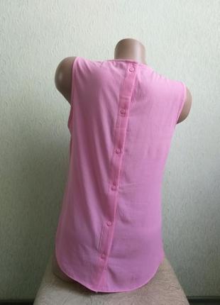 Туника. рубашка застежка на спине. блуза трапеция. розовая.6 фото