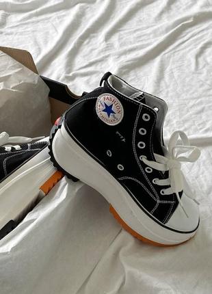 Масивні чорні кеді на високій підошві в стилі converse high birds star hike масивні чорні кеди на високій платформі під бренд