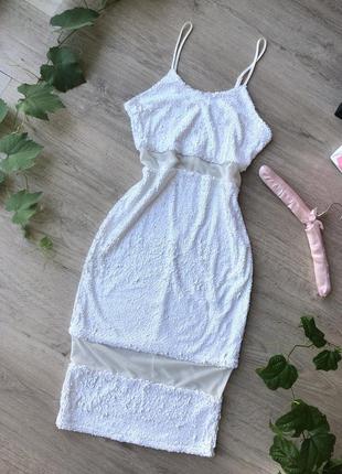 Сукня missguided  , белое платье миди9 фото