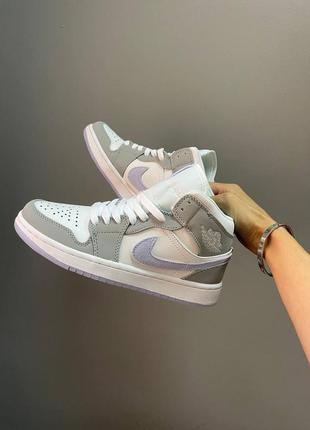 Жіночі кросівки nike air jordan 1 retro « grey wolf »/  женские кроссовки найк аир джордан