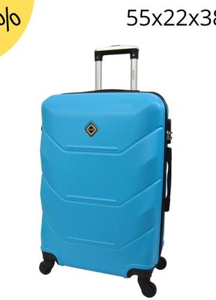 Дорожня сумка валізу bonro 2019 на коліщатках багажний дорожній валізку блакитний для речей маленький