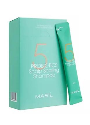 Шампунь для ухода за кожей голови с пробиотиками masil 5 probiotics scalp scaling shampoo по 8m