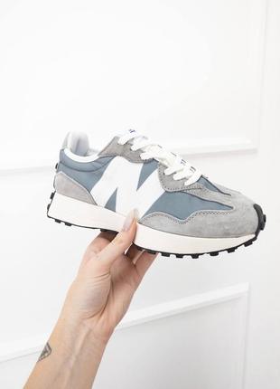 New balance 327 grey женские легкие брендовые серые кроссовки беланс замшевые трендовая модель жіночі легкі сірі модні кросівки8 фото