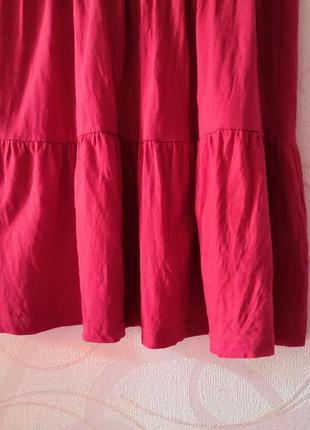 Розовое короткое платье-майка из трикотажа3 фото