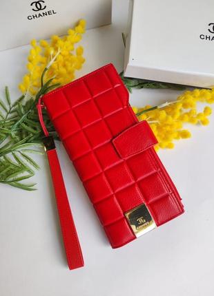 Шкіряний червоний гаманець брендовий