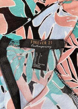 Комбінезон з відкритою спинкою від forever 21 , штани палаццо, комбінезон з тонкими бретелями, натуральна тканина, комбінезон тропічний принт9 фото