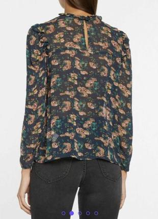 Блуза шовкова в квітковий принт3 фото