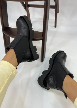 Екслюзивні черевики з італійської шкіри та замші жіночі6 фото