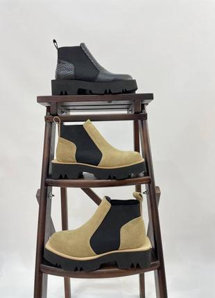 Екслюзивні черевики з італійської шкіри та замші жіночі9 фото