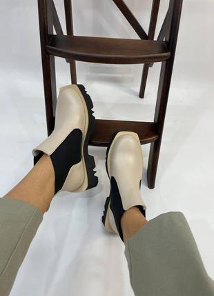 Екслюзивні черевики з італійської шкіри та замші жіночі10 фото
