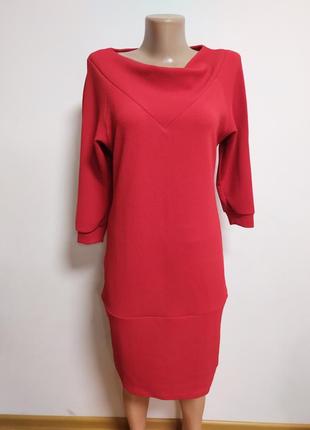Anastasimo червона фактурна сукня з довгим рукавом1 фото