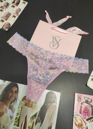 Акція від 3х шт бавовняні трусики стрінги тонги з мереживом м victoria's secret вікторія сікрет вікторія сікрет оригінал2 фото