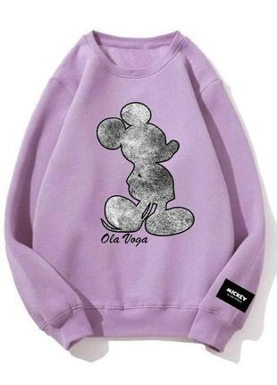 Женский свитшот в стиле oversize s-m l-xl(42-44 46-48) спортивная кофта лилова с принтом