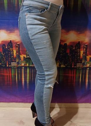 Zara basic denim рванки штаны джинсы женские голубые джегинсы оригінальні джегги оригинальные1 фото