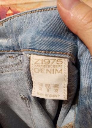 Жіночі джинси zara basic denim рванки голубі штани брюки блакитні джегінси легінси скіні скінні7 фото