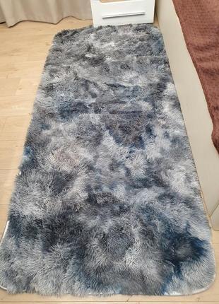 Килими і килимки сірі прямокутні 90х200см. килимок травичка в кімнату сірий. килимок приліжковий7 фото